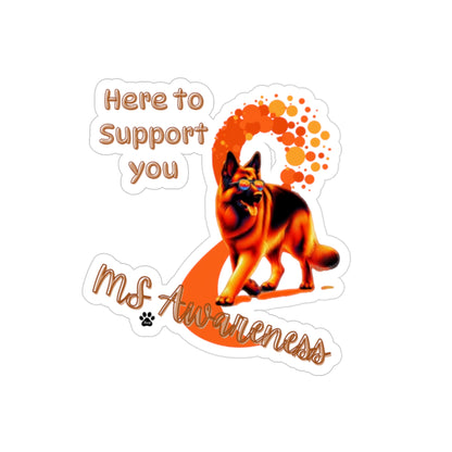 German Shepherd "Here to Support You" MS Awareness Sticker