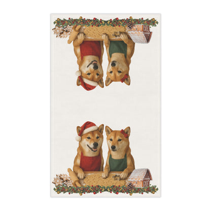 Shiba Inu Christmas Cookie Baker Tea Towels for Holiday Cheer