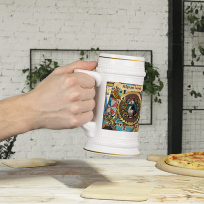 Afghan Hound Floral Crest Ceramic Beer Stein Mug