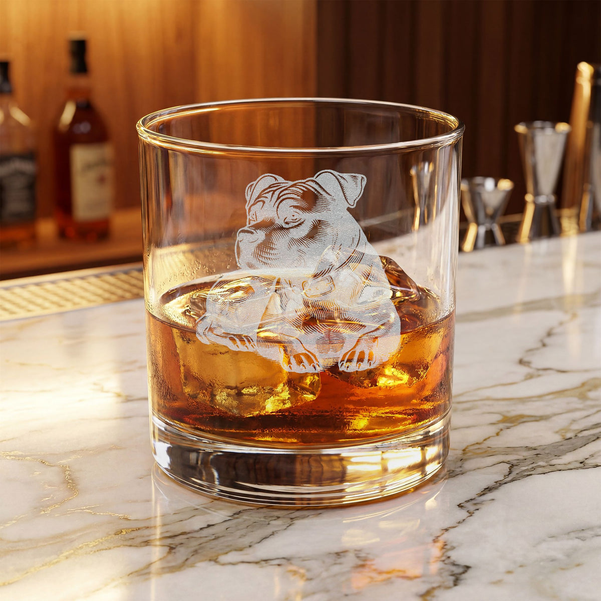 Pitbull  Engraved Whiskey Glass