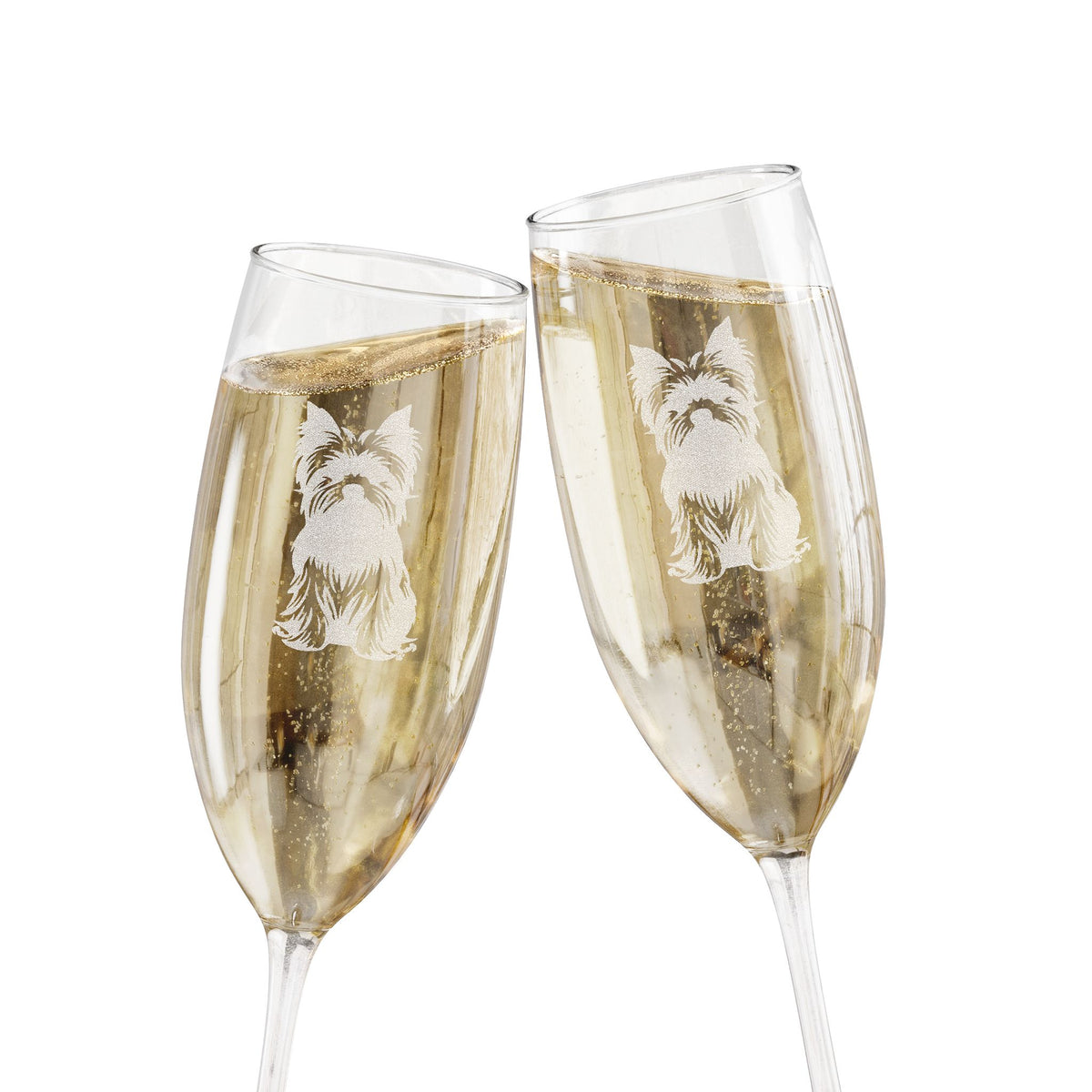 Yorkshire Terrier Engraved Champagne Flute