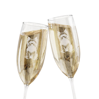 Yorkshire Terrier Engraved Champagne Flute