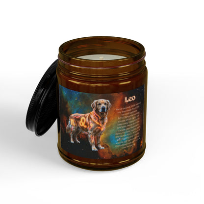 Golden Retriever Leo Zodiac Scented Soy Candle - Celestial Astrology Gift