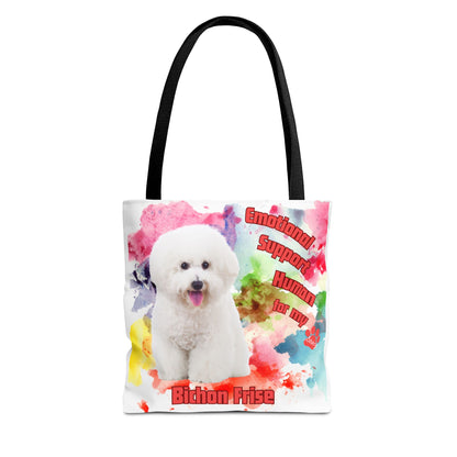 Emotional Support Human for my Bichon Frise Tote Bag