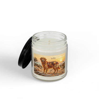 Golden Retriever Scented Soy Candle — Amber Jar with Black Lid (4oz & 9oz)