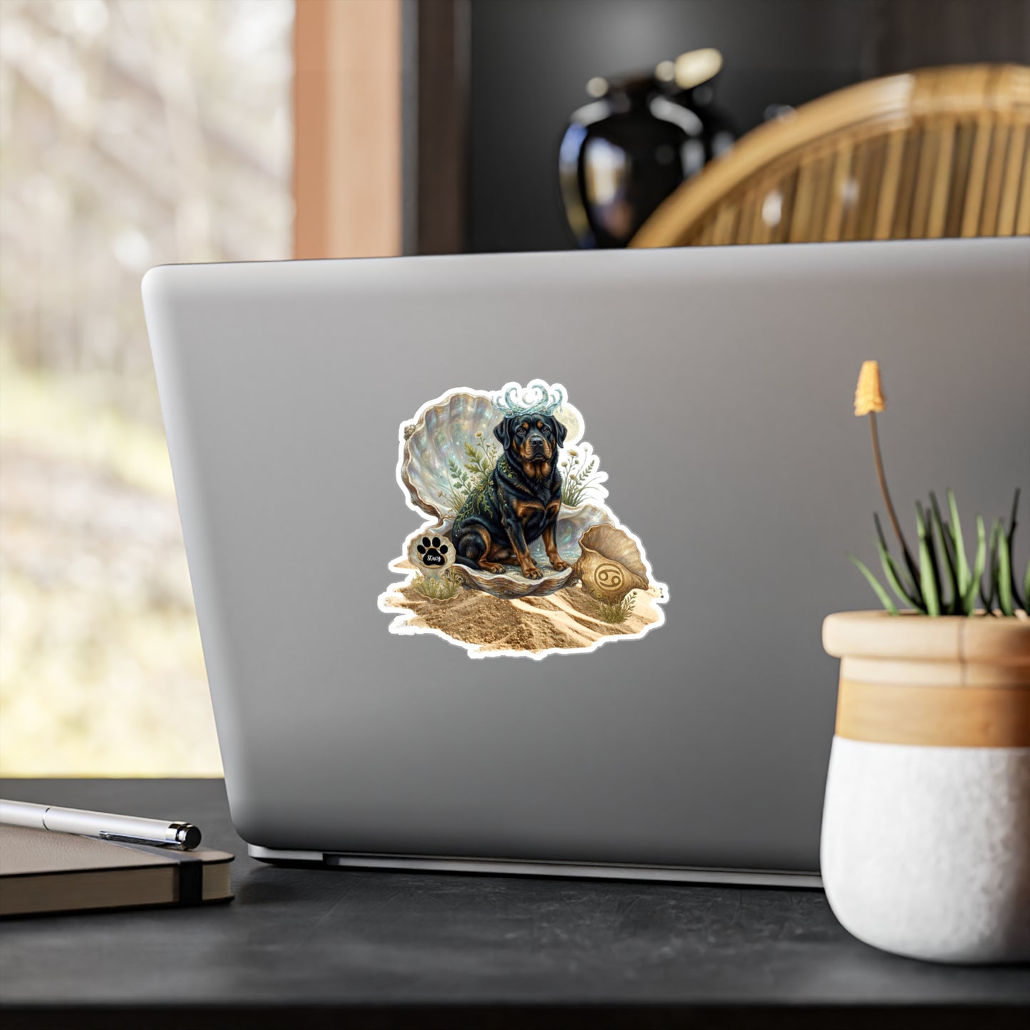 Cancer Zodiac Rottweiler Elements Die-Cut Vinyl Sticker