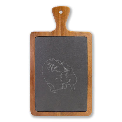 Pomeranian Engraved Charcuterie Board, Dog Lover Cheese Board & Serving Platter