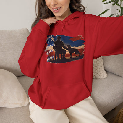 Healing at Both Ends of the Leash™ – Veterans Day Support Unisex Heavy Blend Hooded Sweatshirt