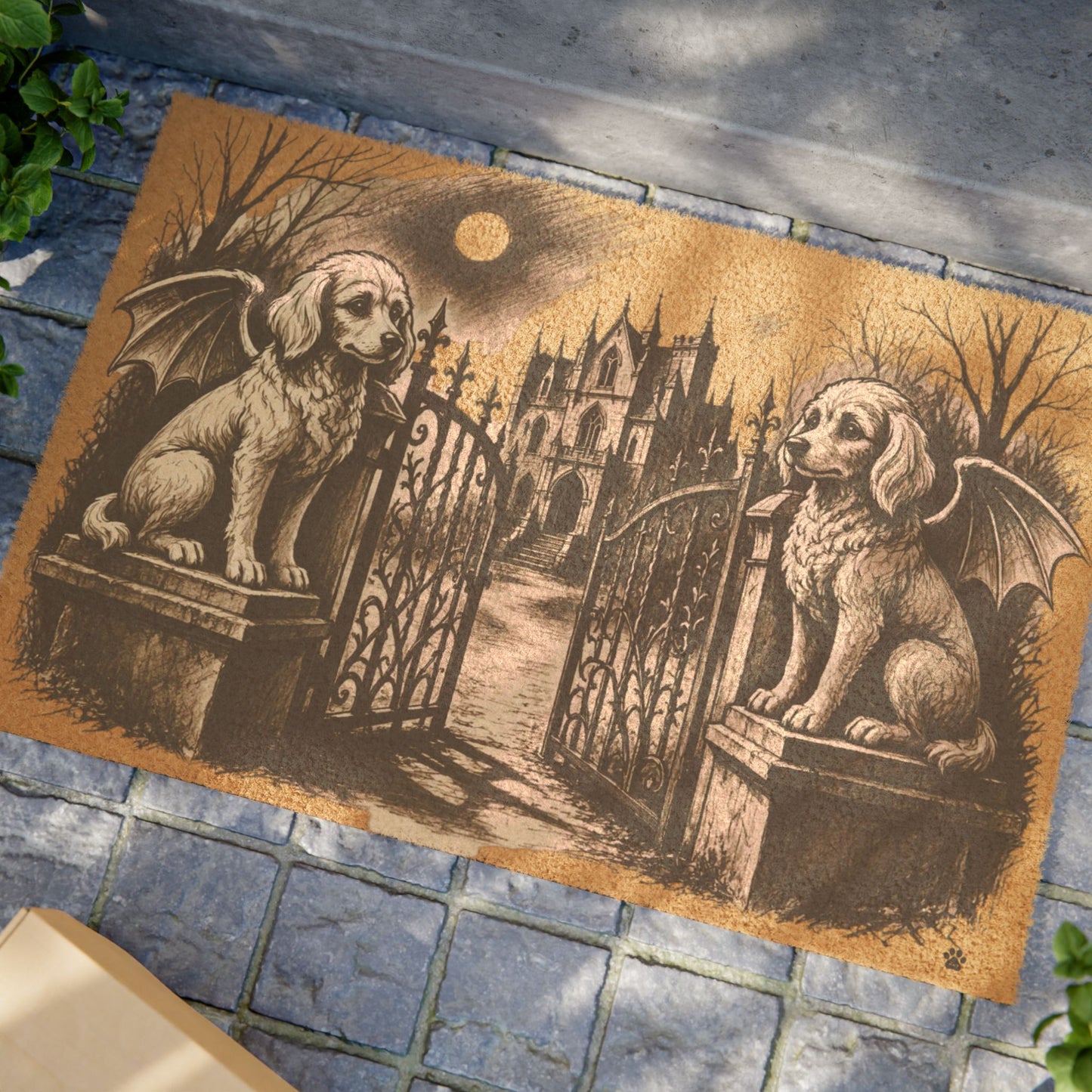 Toy Poodle Gargoyle Angel Gothic Protector Welcome Mat