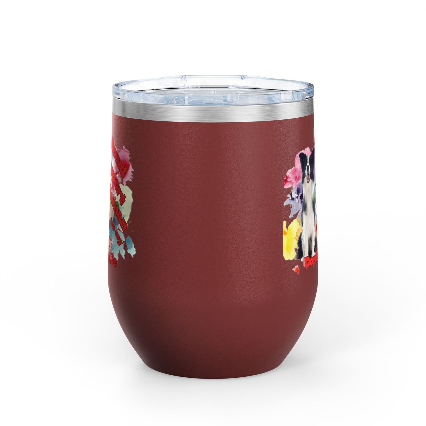 Emotional Support Human for my Border Collie Wine Tumbler