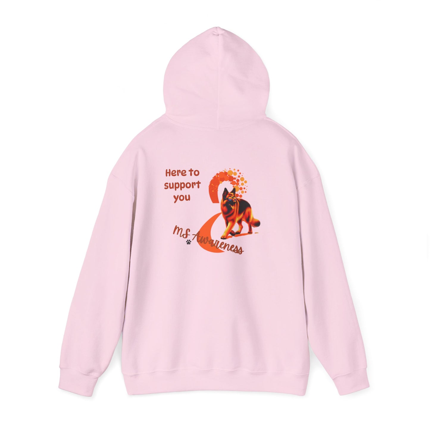 German Shepherd "Here to Support You" MS Awareness Hoodie