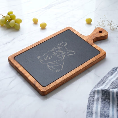 French Bulldog Engraved Charcuterie Board, Dog Lover Cheese Board & Serving Platter