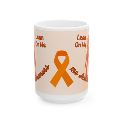 Great Dane MS Awareness Ceramic Mug - "Lean on Me" Mobility Service Dog Coffee Cup