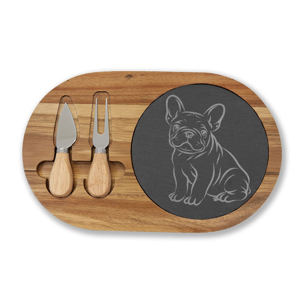 French Bulldog Engraved Charcuterie Board, Dog Lover Cheese Board & Serving Platter