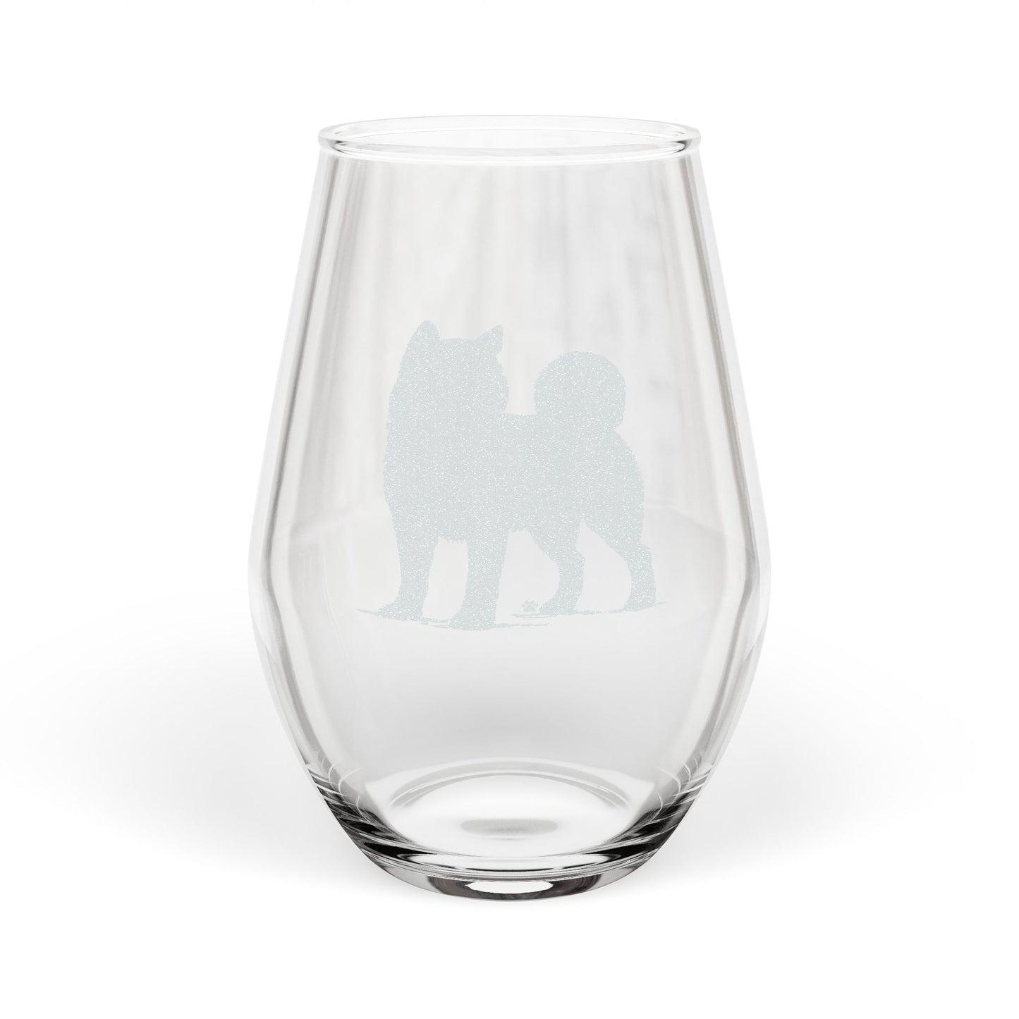 Shiba Inu Sketch and Serve Engraved Stemless Wineglass
