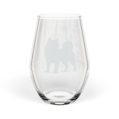 Shiba Inu Sketch and Serve Engraved Stemless Wineglass