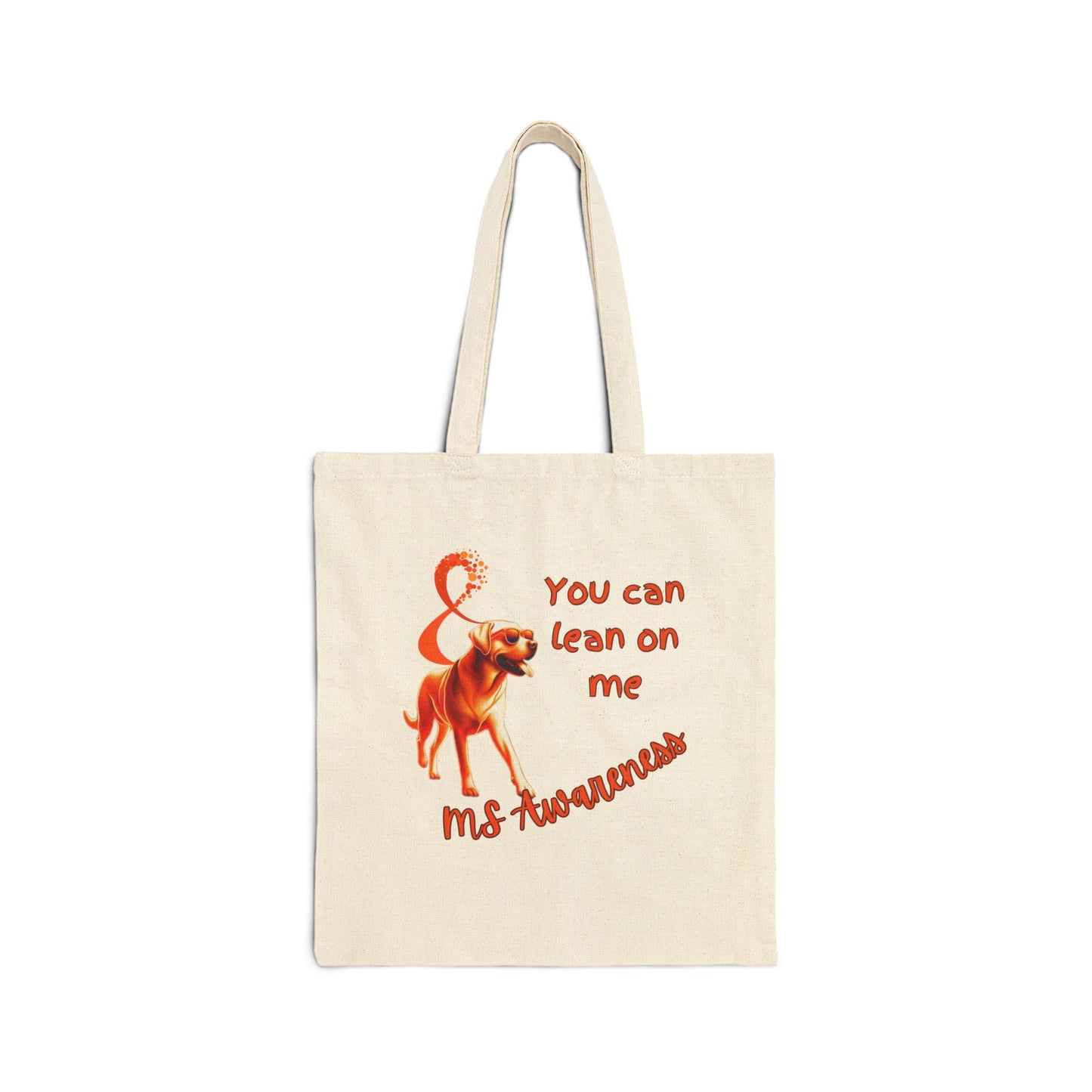 MS Awareness Labrador Lean on me Cotton Canvas Tote Bag