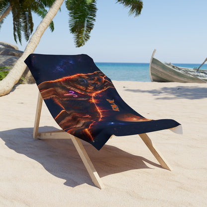 Aries German Shepherd Celestial Beach Towel