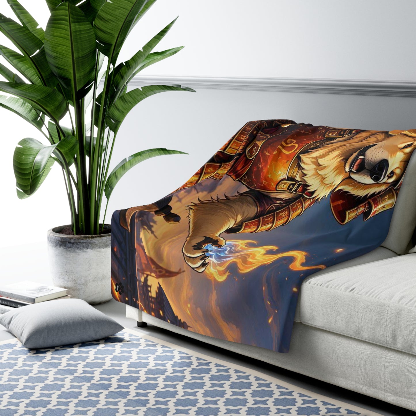 Leo Warrior Sherpa Fleece Blanket