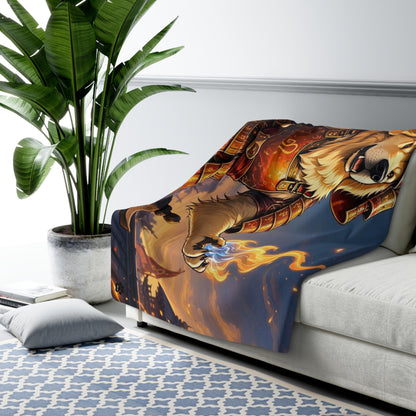 Leo Warrior Sherpa Fleece Blanket
