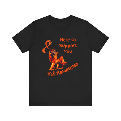 MS Awareness German Shepherd Orange Ribbon Support Design T-shirt.