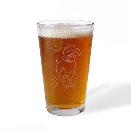 Standard Poodle Engraved Pint Glass
