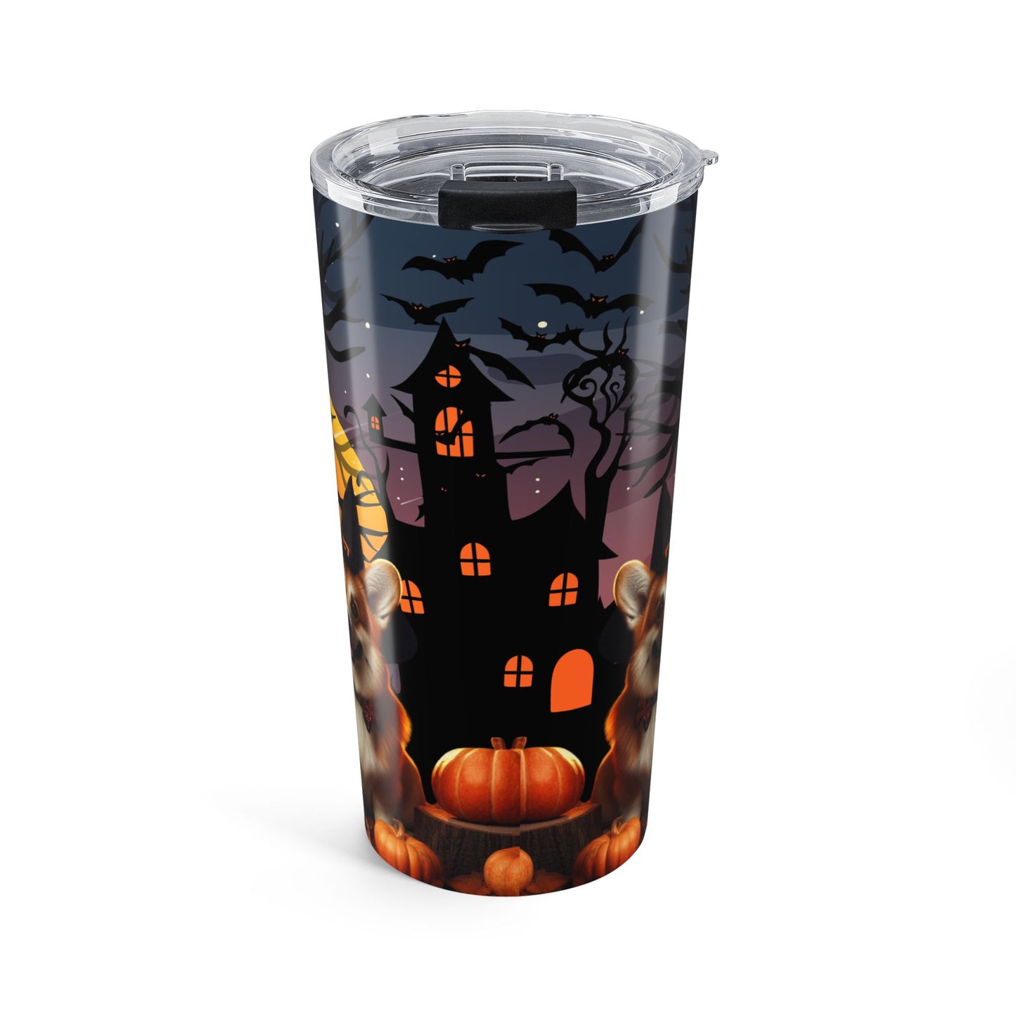Spooky Corgi Witch Tumbler - Haunted Mansion Halloween Drinkware by Stacy Soto