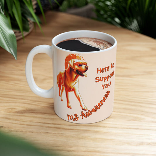 Labrador Retriever MS Awareness Coffee Mug – "Here to Support You" Ceramic Cup