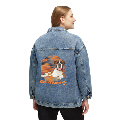 Boxer Club Rescued Women's Denim Jacket "Amor Fati"