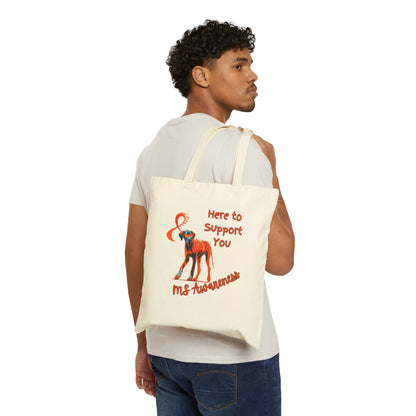 MS Awareness Great Dane Here to support you Cotton Canvas Tote Bag