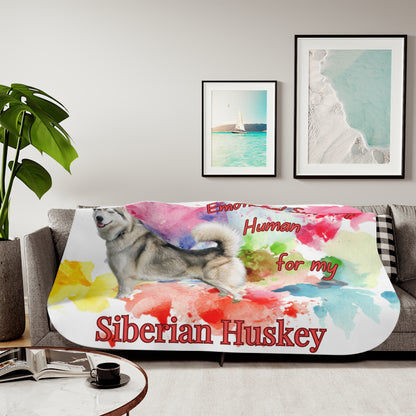 Siberian Husky Emotional Support Sherpa Blanket - Cozy Comfort in Two Colors