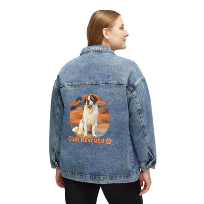 Saint Bernard Club Rescued Women’s Denim Jacket "Amor Fati"