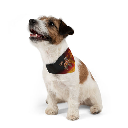 Leo Zodiac Pet Bandana Collar – Fiery Astrology Dog Scarf & Adjustable Collar Attachment