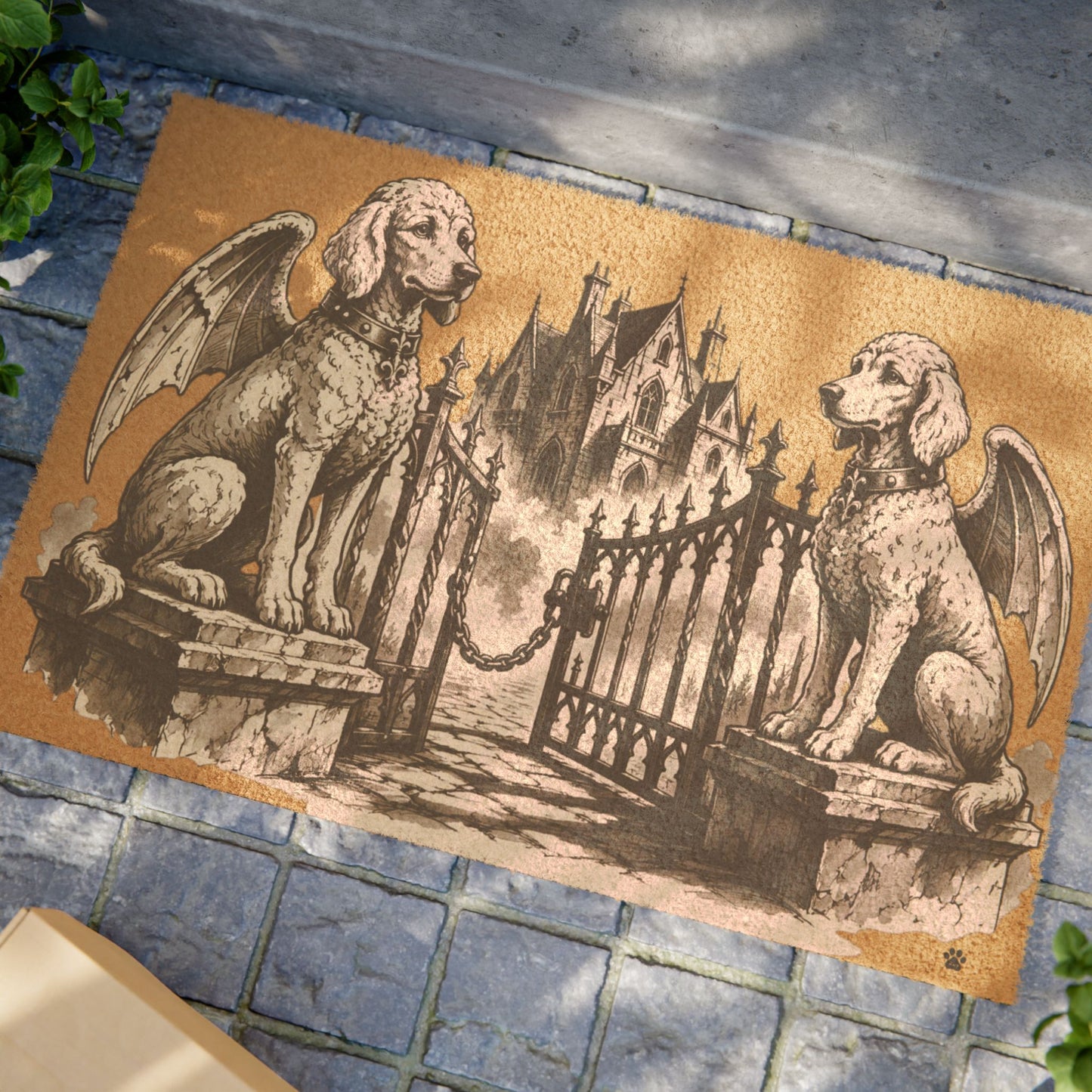 Standard Poodle Gargoyle Angel Gothic Protector Welcome Mat