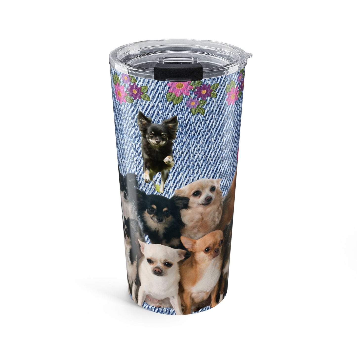 Denim and Daisy Chihuahua Coffee Tumbler - great for Chihuahua lovers gift
