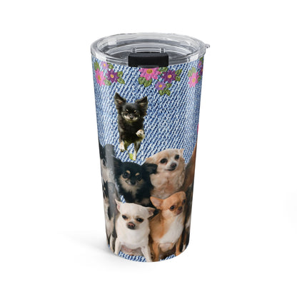 Denim and Daisy Chihuahua Coffee Tumbler - great for Chihuahua lovers gift