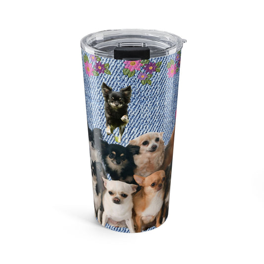 Denim and Daisy Chihuahua Coffee Tumbler - great for Chihuahua lovers gift