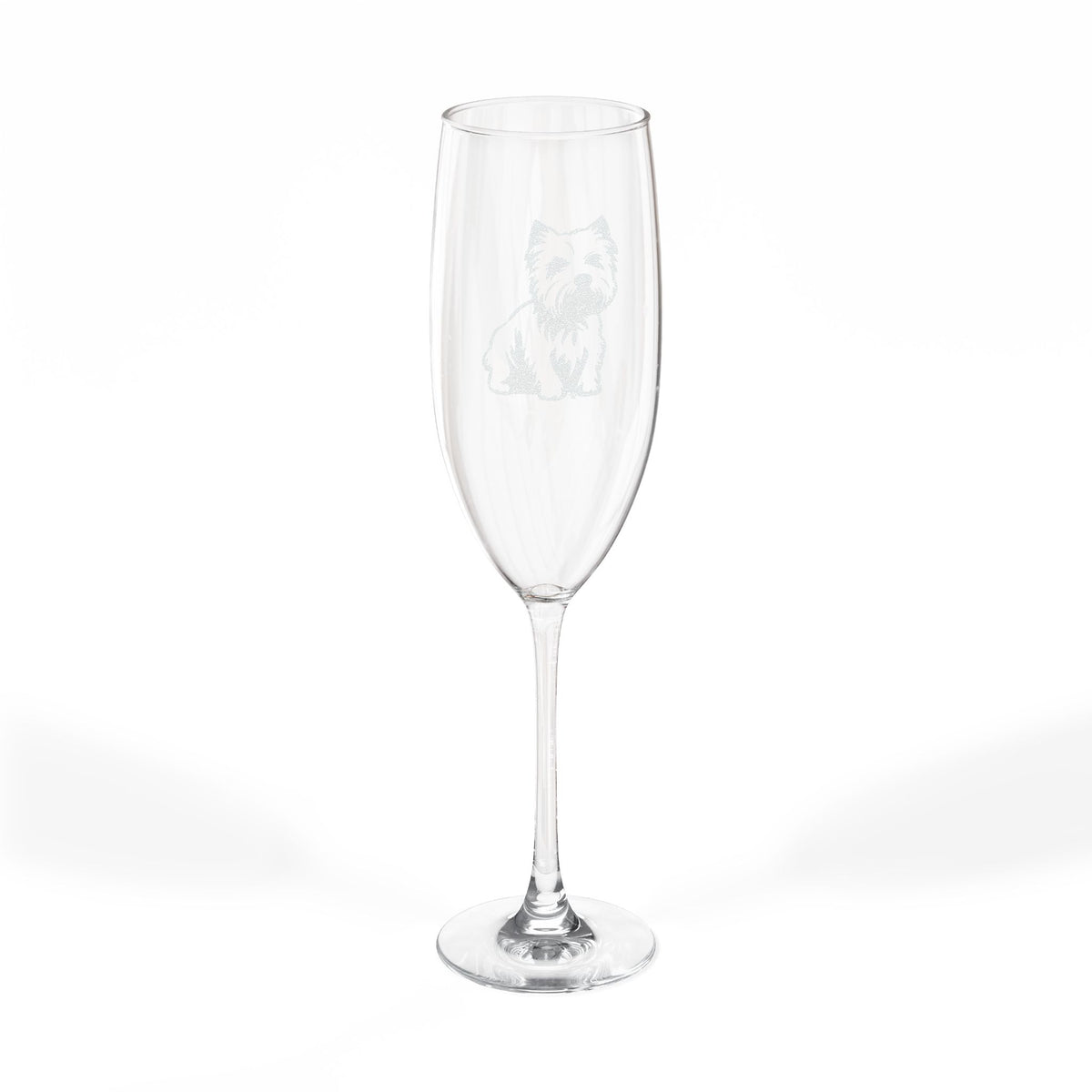 West Highland Terrier  Engraved Champagne Flute