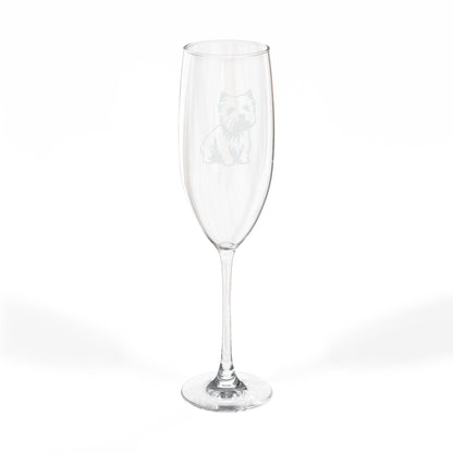West Highland Terrier  Engraved Champagne Flute