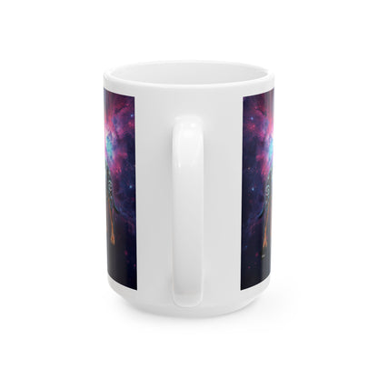 Cancer Zodiac Rottweiler Ceramic Coffee Mug – Celestial Galaxy Dog Art Gift
