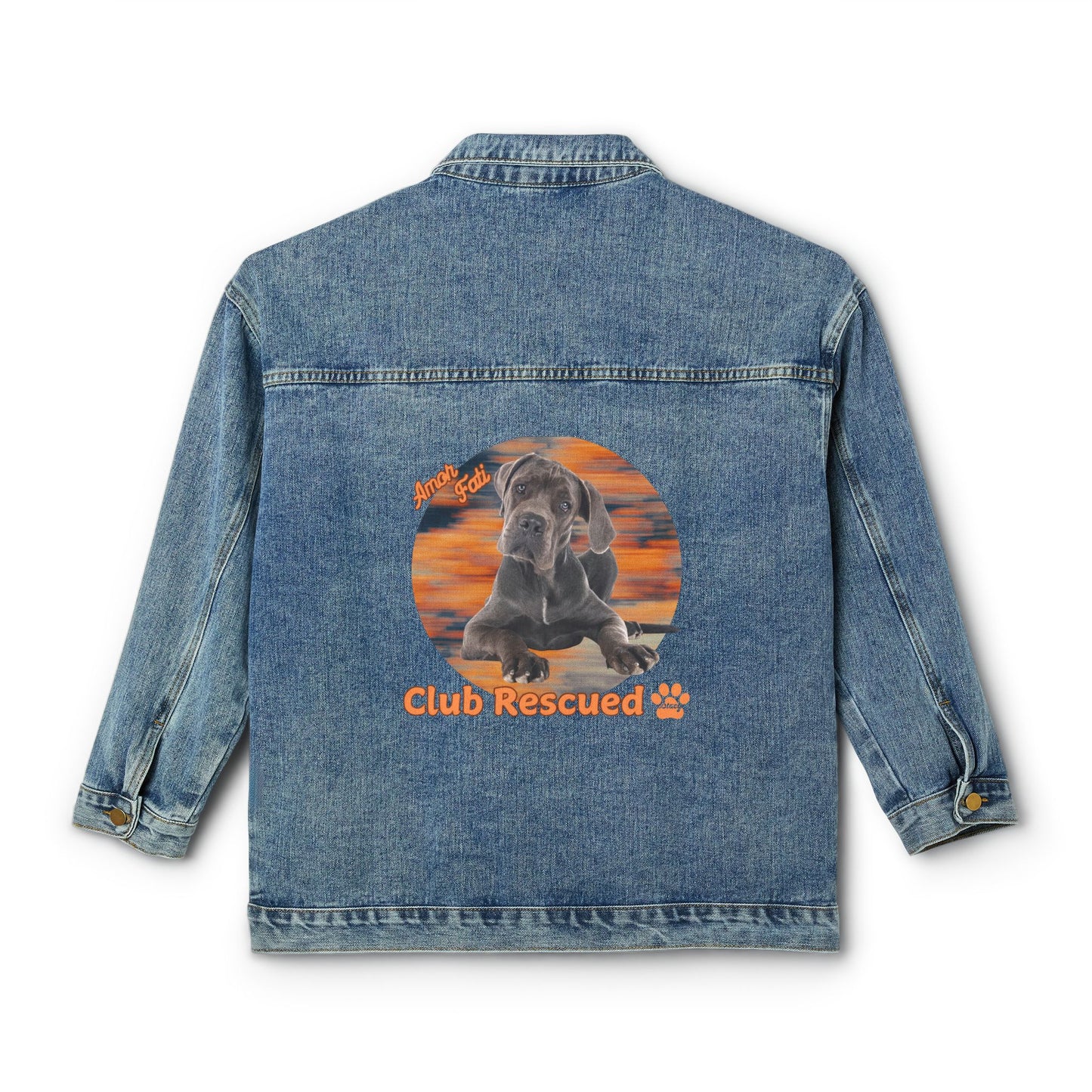 Great Dane Club Rescued Women's Denim Jacket "Amor Fati"
