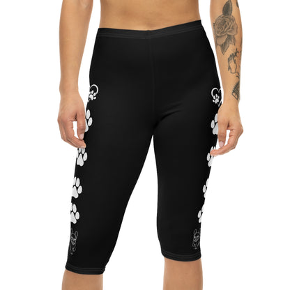 Paws and Hearts French Bulldog Capri Leggings