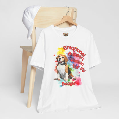Emotional Support Human Beagle Tee - Unisex Jersey Short Sleeve Dog Lover Shirt
