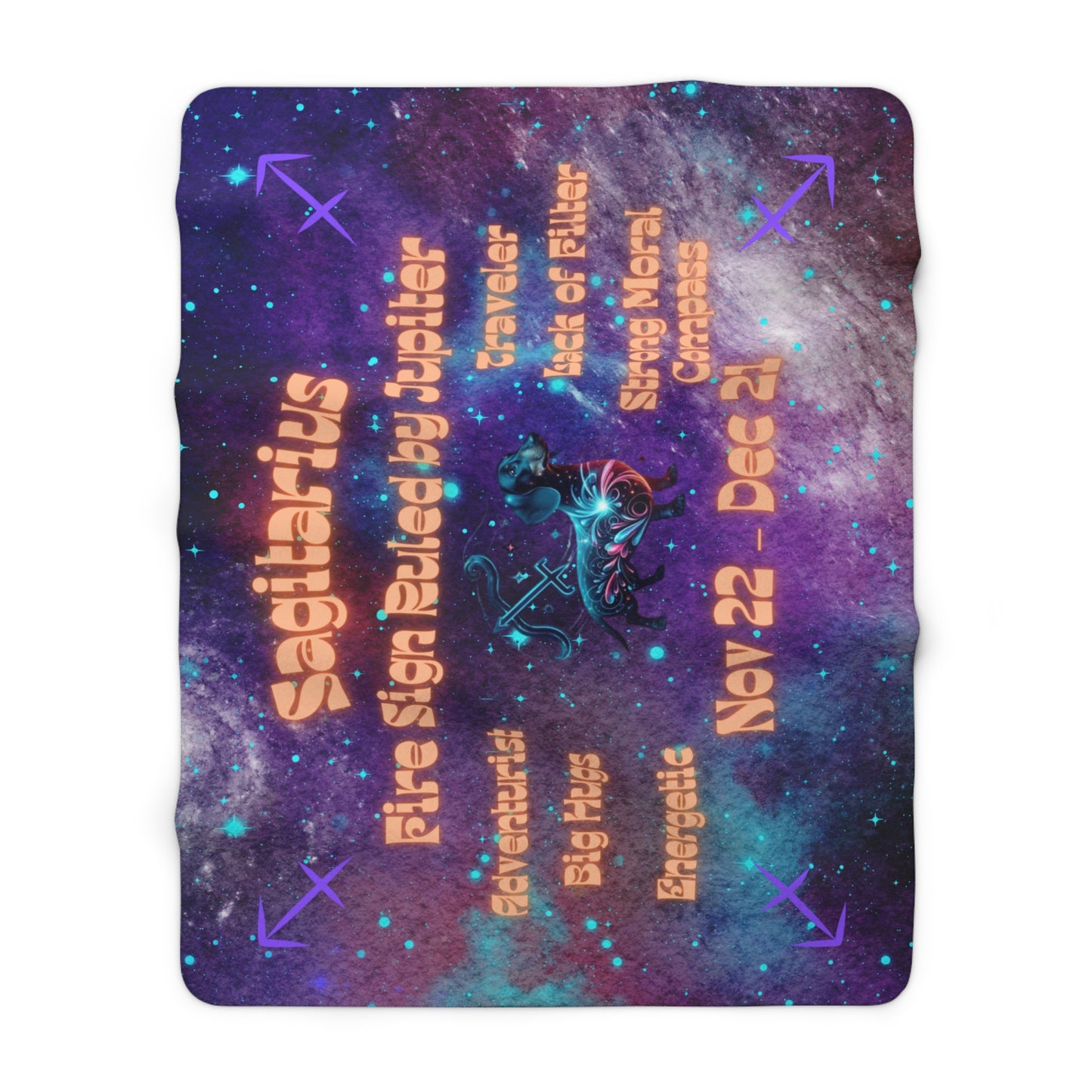 Zodiac Sagitarius Dachshund Sherpa Fleece Blanket