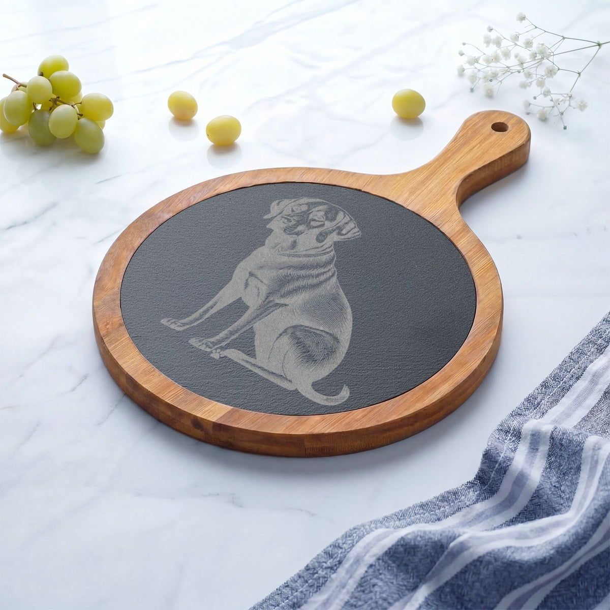 Black Lab Engraved Charcuterie Board, Dog Lover Cheese Board & Serving Platter