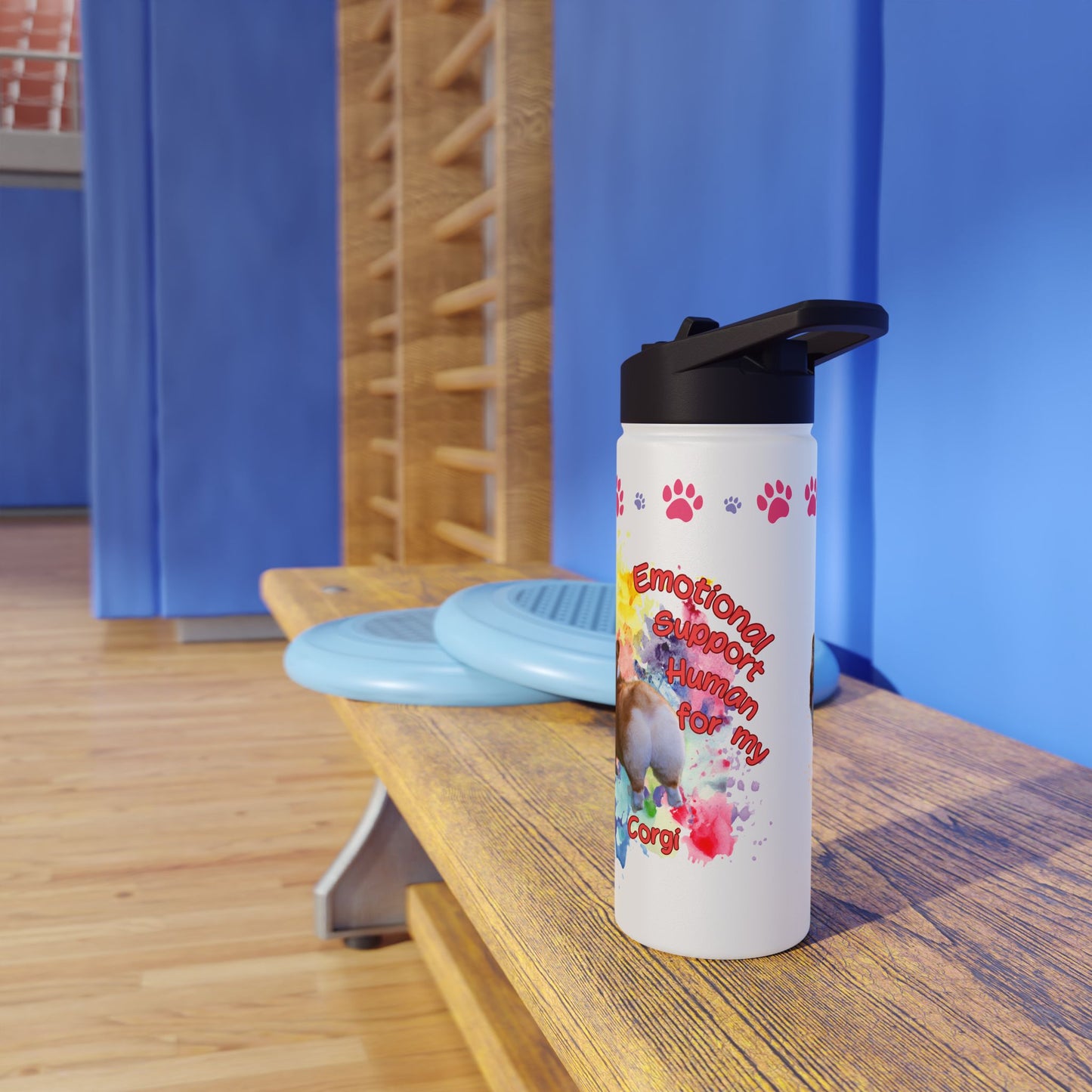 Emotional Support Human for my Corgi Sports Water Bottle