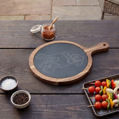 Standard Poodle Engraved Charcuterie Board, Dog Lover Cheese Board & Serving Platter