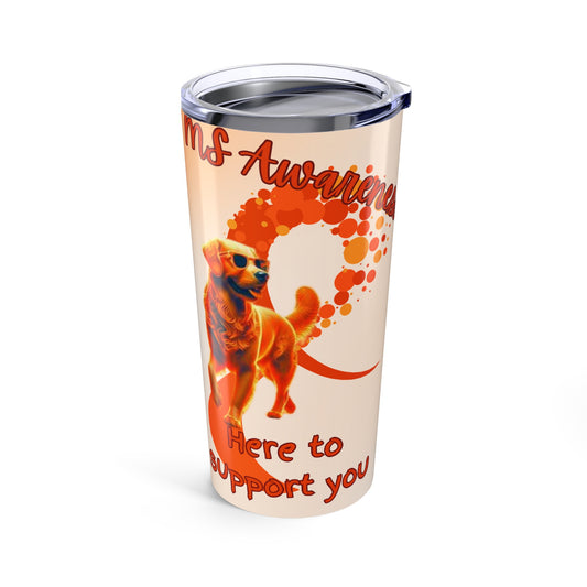 MS Awareness Golden retriever Here to Support You Coffee Tumbler 20oz