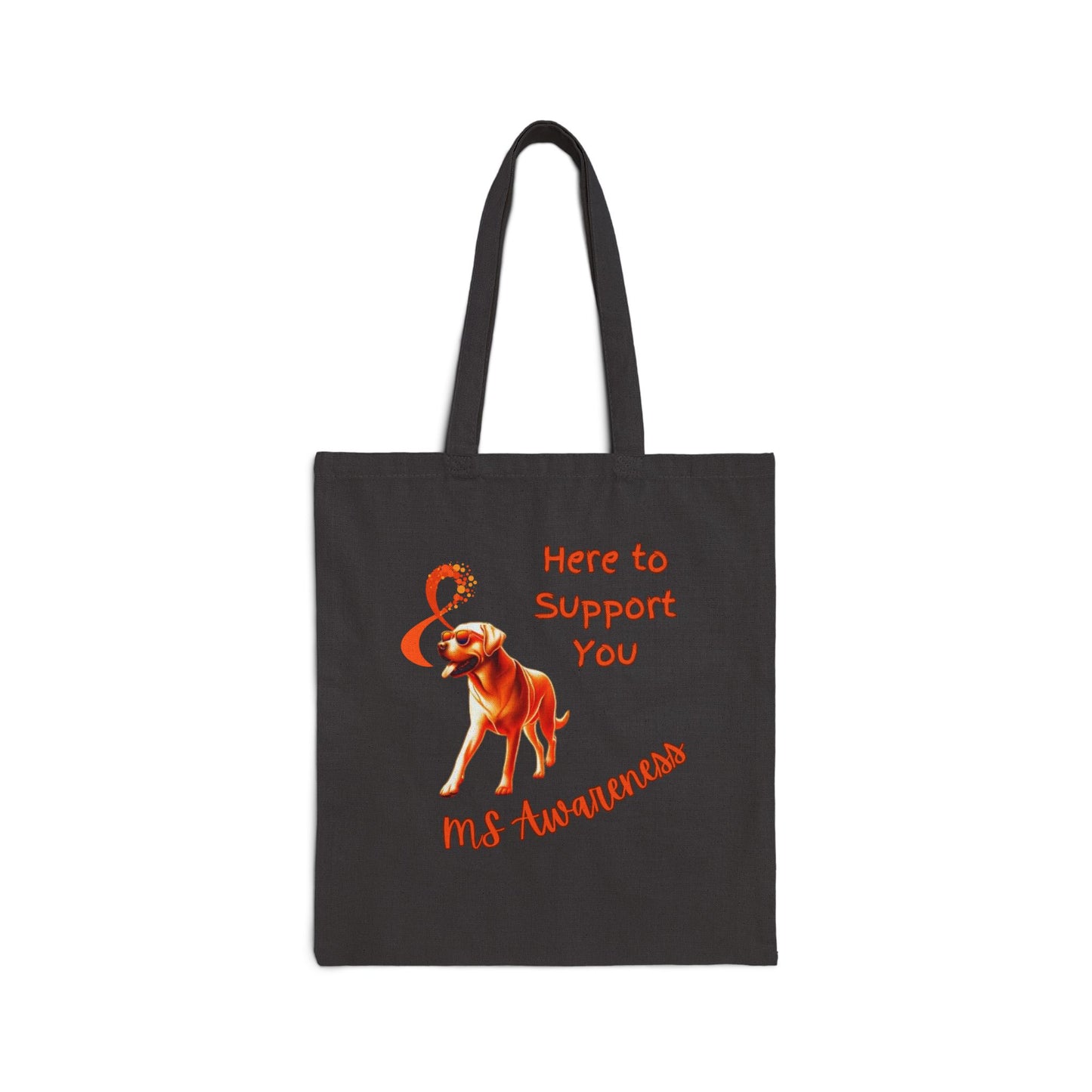MS Awareness Labrador Retriever Here to support you. Cotton Canvas Tote Bag