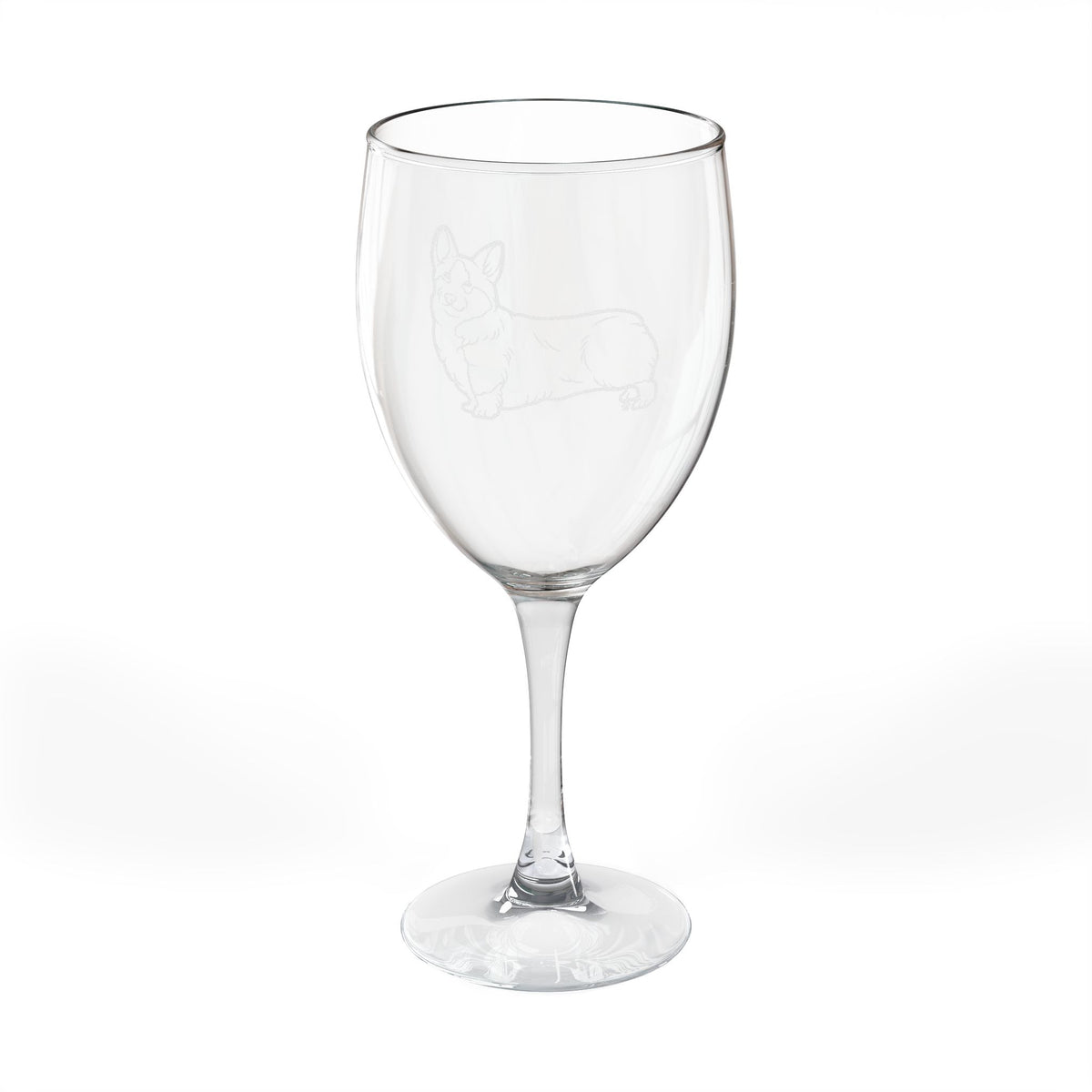 Corgi Engraved Wine Glass